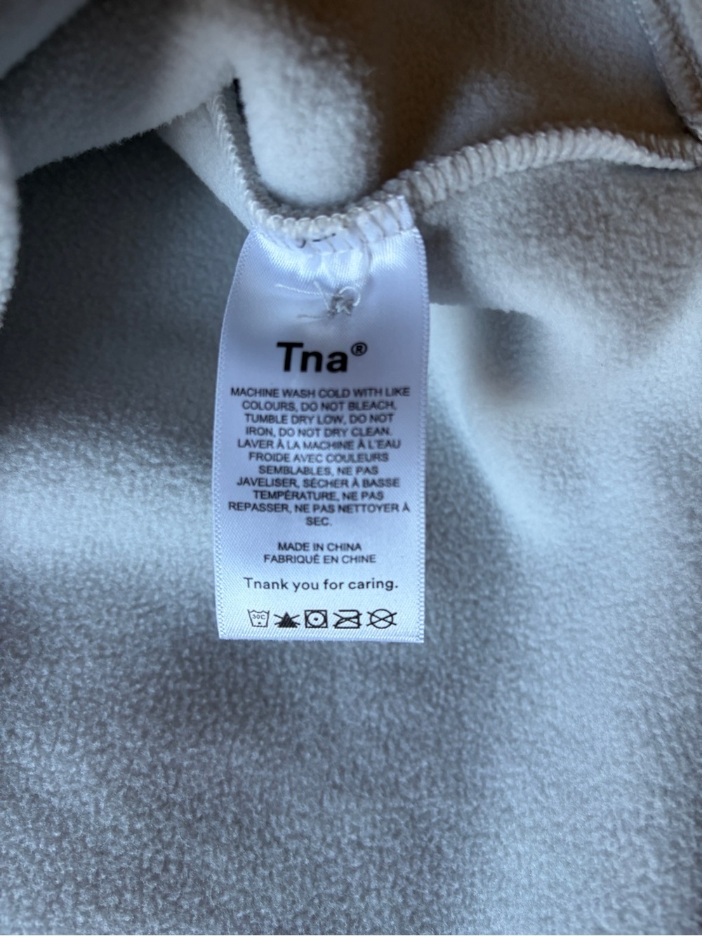Tna white fleece shacket long sleeve shirt jacket women’s size 1/Small button up - Picture 5 of 8